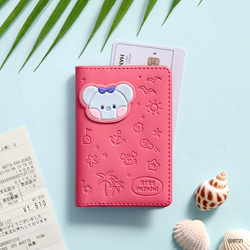 BT21 LEATHER PATCH CARD CASE [VACANCE]