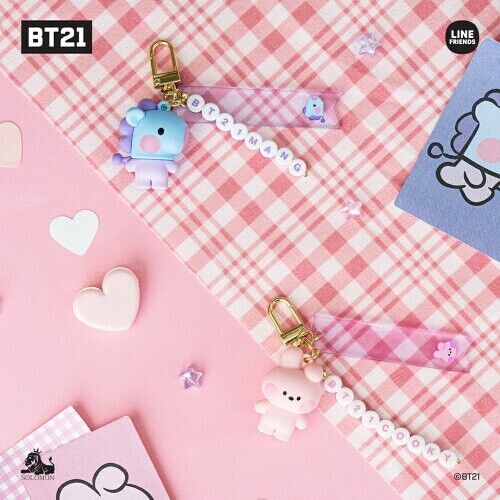 BT21 MININI FIGURE KEY RING WITH ALPHABET STICKER