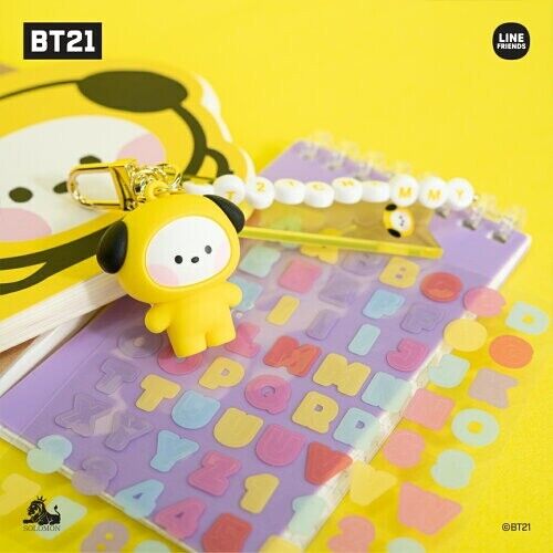 BT21 MININI FIGURE KEY RING WITH ALPHABET STICKER