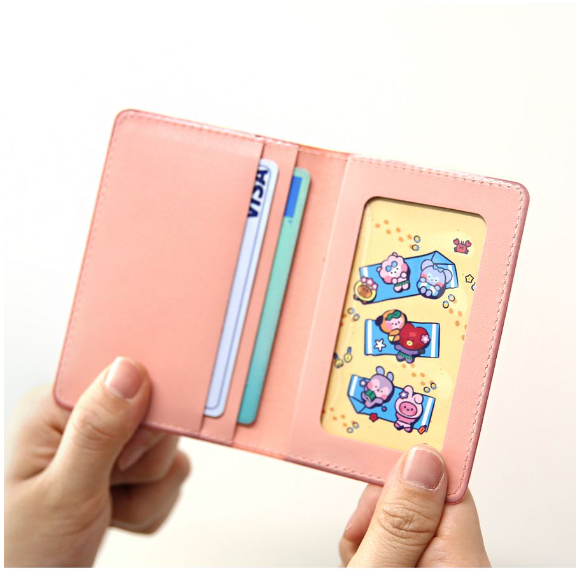 BT21 LEATHER PATCH CARD CASE [VACANCE]