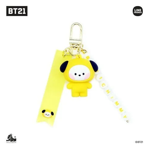 BT21 MININI FIGURE KEY RING WITH ALPHABET STICKER