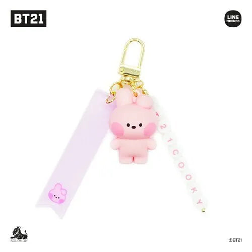 BT21 MININI FIGURE KEY RING WITH ALPHABET STICKER