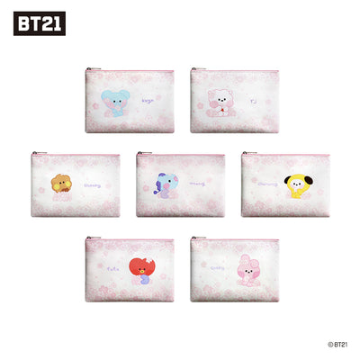 BT21 Minini Cherry Blossom Flat PU Pouch