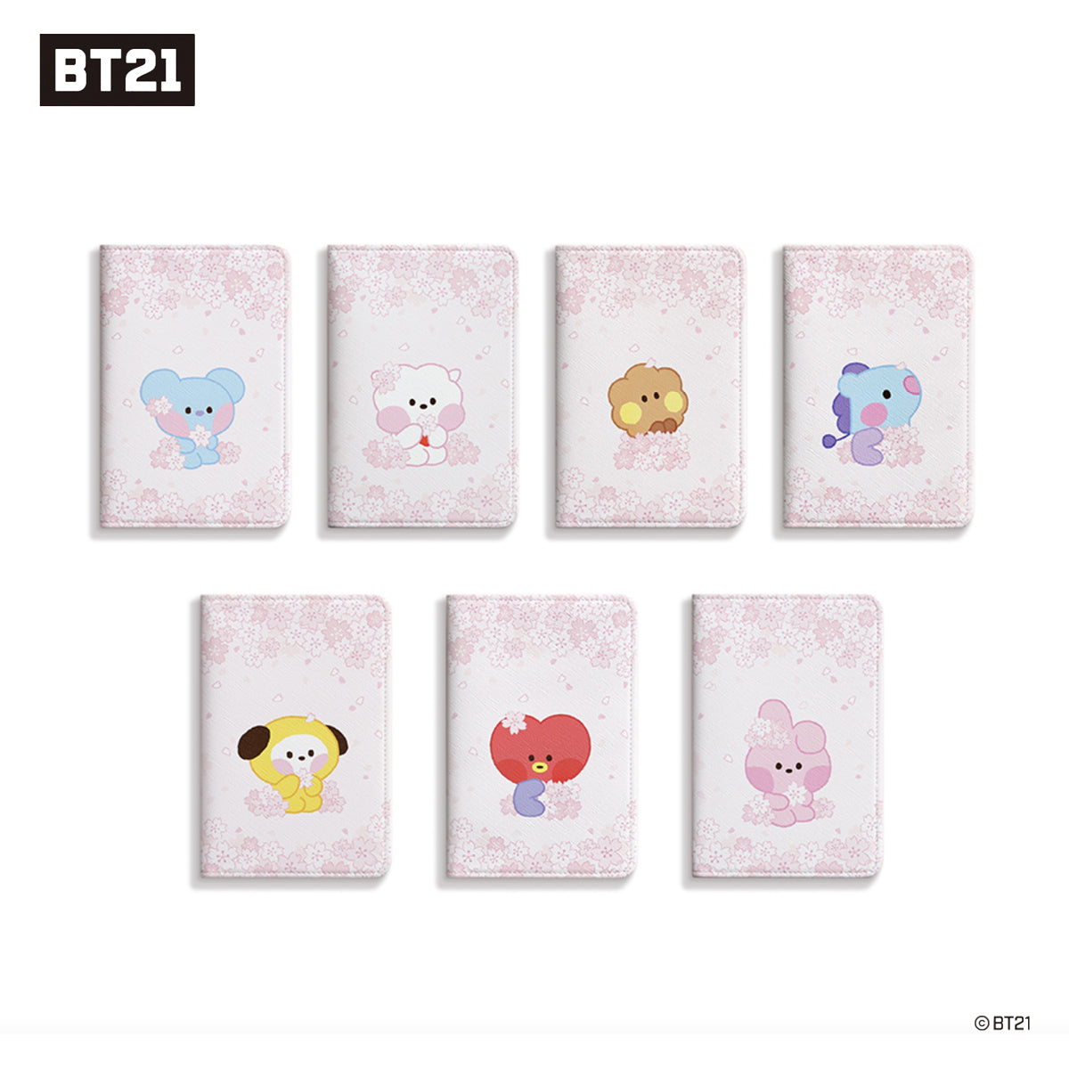 BT21 Minini Cherry Blossom Passport Case