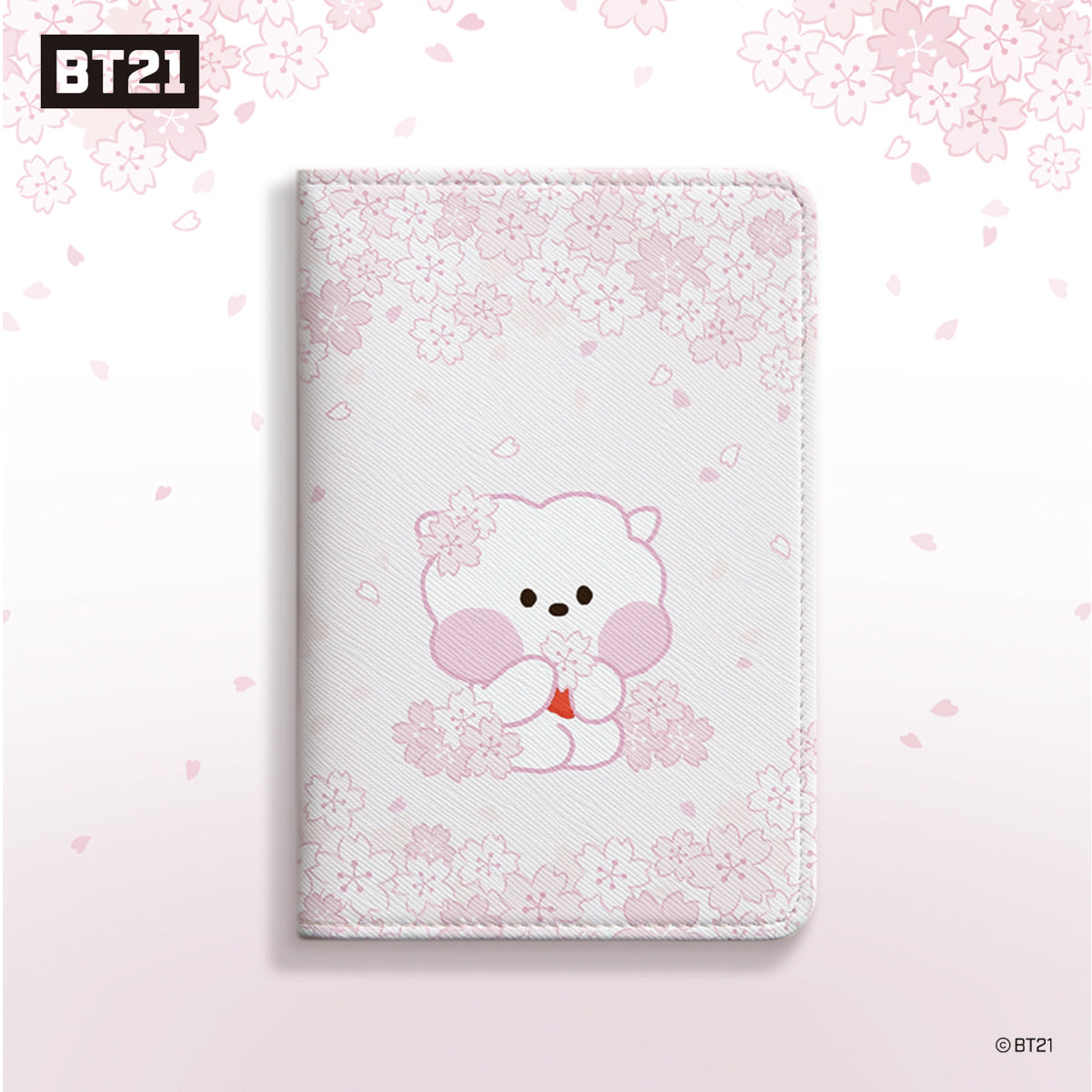 BT21 Minini Cherry Blossom Passport Case