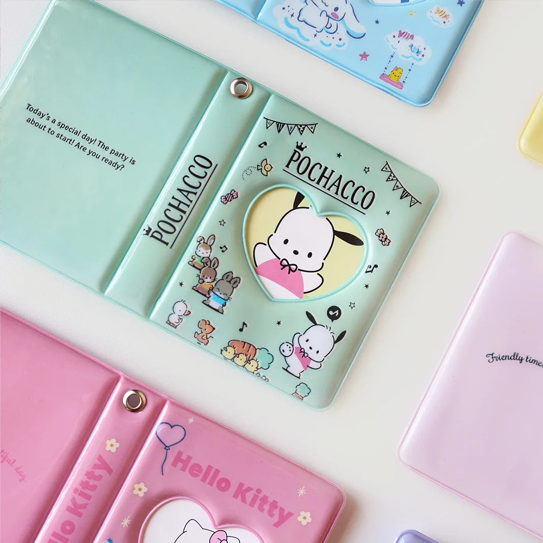 Sanrio Card Book Photo Album 10*10*5cm (Hello Kitty Kuromi My Melody Cinnamoroll Pochacco)