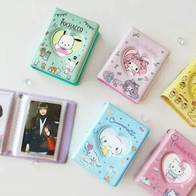 Sanrio Card Book Photo Album 10*10*5cm (Hello Kitty Kuromi My Melody Cinnamoroll Pochacco)