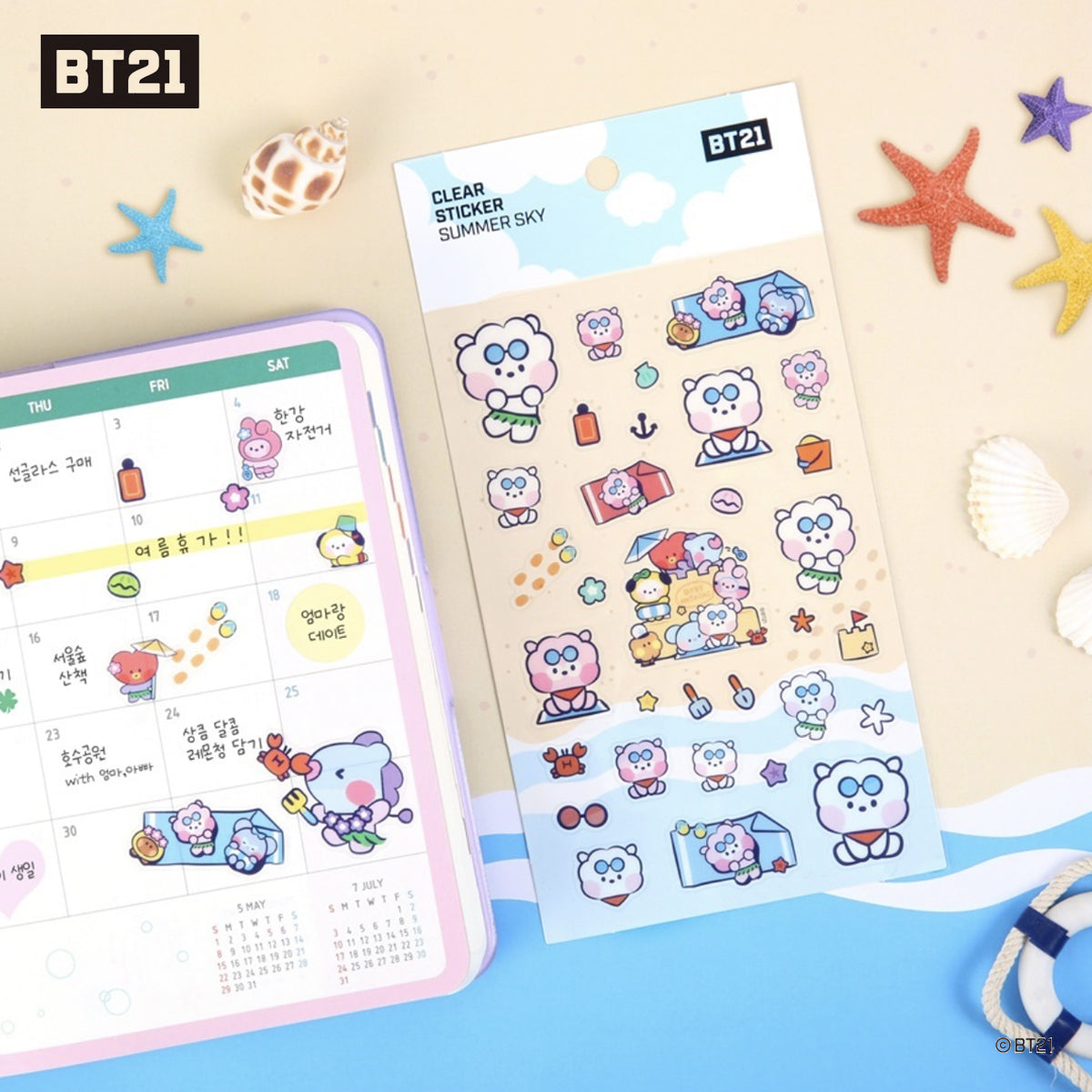 BT21 Minini Clear Sticker-Summer Sky