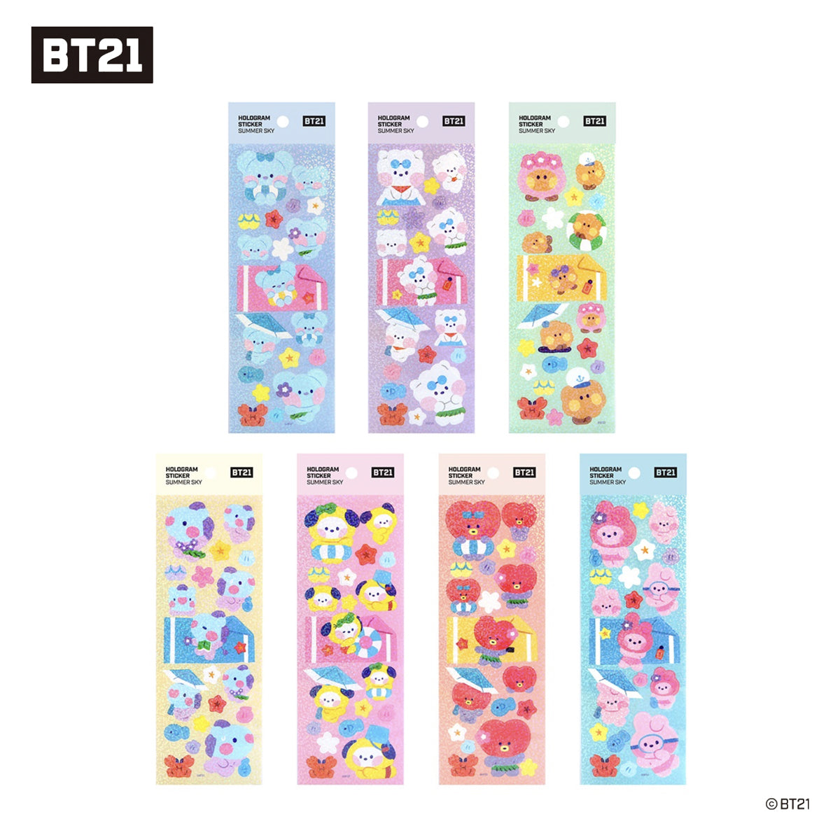 BT21 Hologram Sticker-Summer Sky