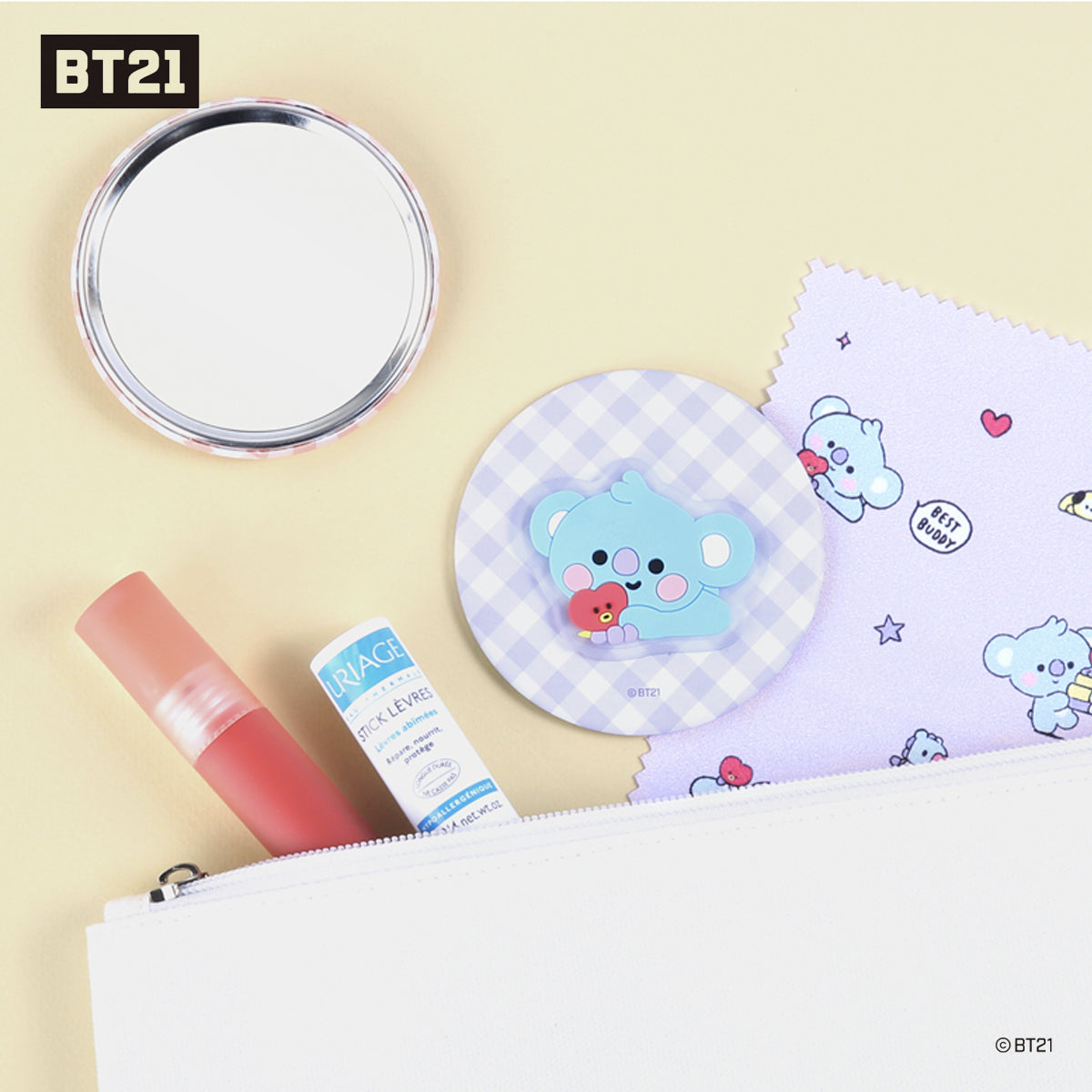 BT21 Minini Pouch Mirror (£2.0 Discount!)