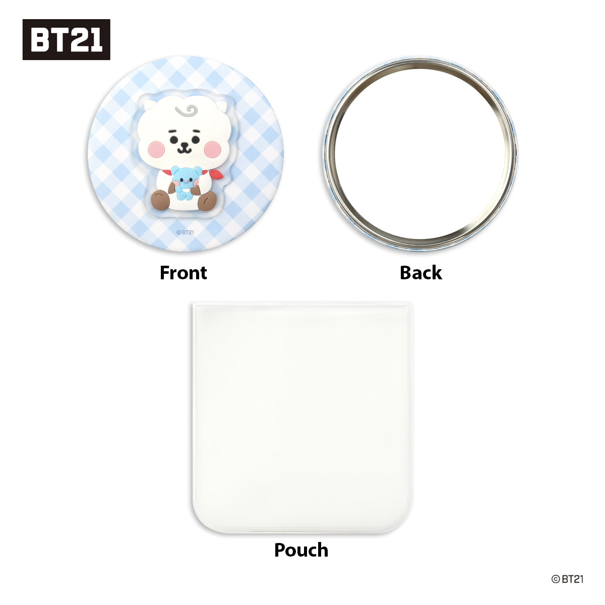 BT21 Minini Pouch Mirror (£2.0 Discount!)