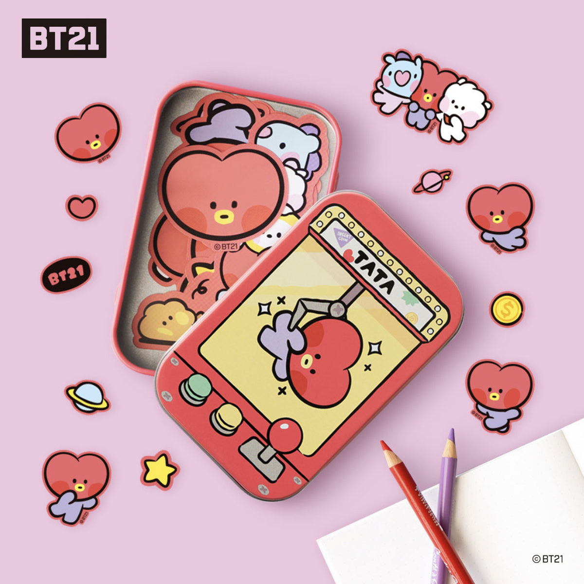 BT21 MININI TIN CASE + STICKER SET